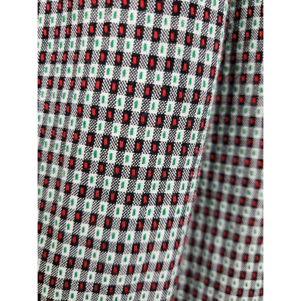 MARISA CHRISTINA WOMEN'S sz large red green checks Pleated Midi Skirt elastic - Picture 2 of 8